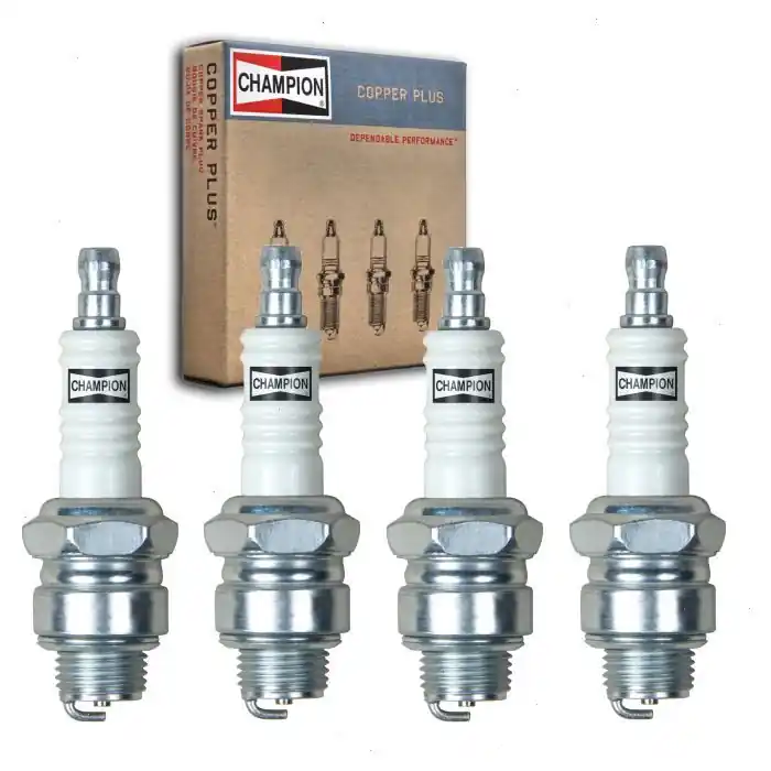 1966-1971 Jeep Jeepster 2.2L L4 4 pc Champion Copper Plus Spark Plugs - Ignition Wire Secondary Original